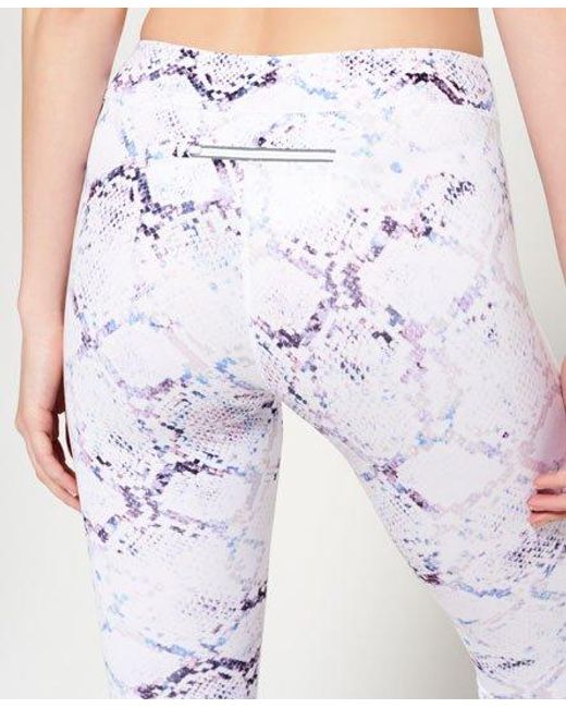 Superdry White Core Gym Capri Leggings Python