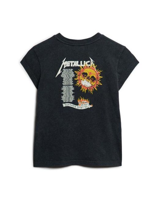 Superdry Green Metallica X Cap Sleeve Band T-shirt