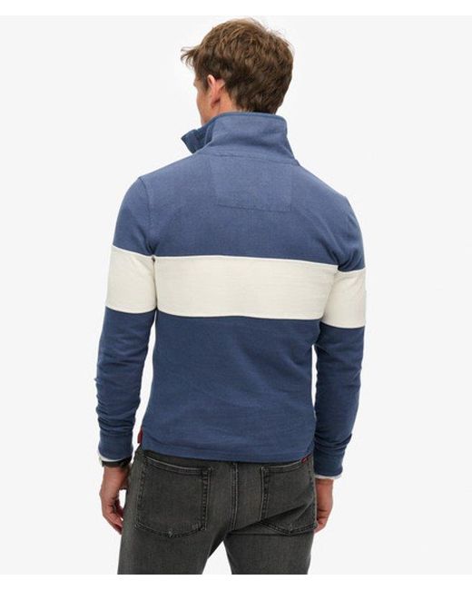 Superdry Blue & Co Classic Rugby Half Zip Top for men
