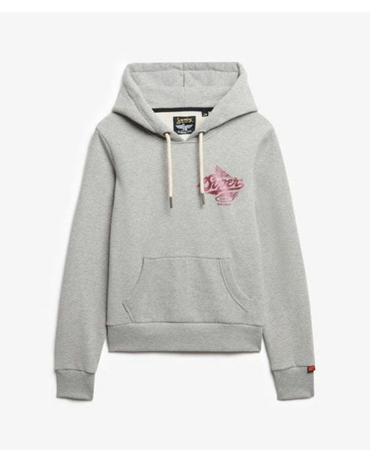 Superdry Red Athletic Metallic Hoodie