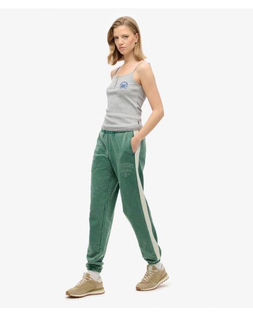 Superdry Green & Co Athletic Essentials Vintage Side Stripe joggers