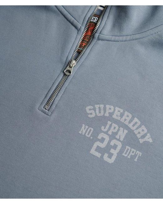 Superdry Blue & Co Athletic Essentials Half Zip Sweatshirt for men