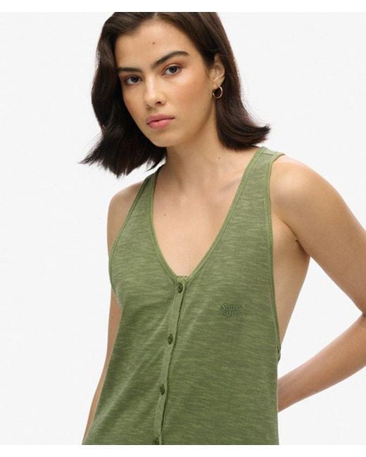 Superdry Green Cotton Beach Jersey Midi Dress