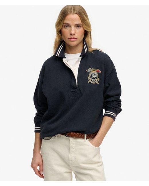 Superdry Blue & Co Crest Rugby Top