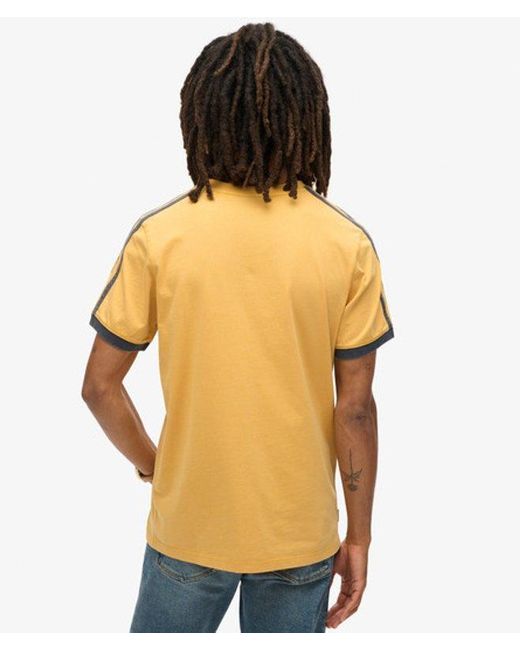 Superdry Yellow & Co Essential Logo Retro Striped T-shirt for men