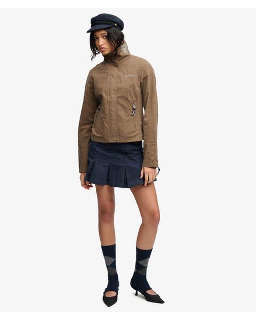 Superdry Brown Bench X & Co Bench High Neck Peached Jacket