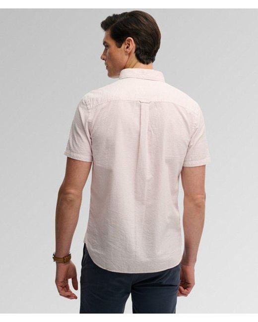 Superdry Pink & Co Classic Seersucker Short Sleeve Shirt for men