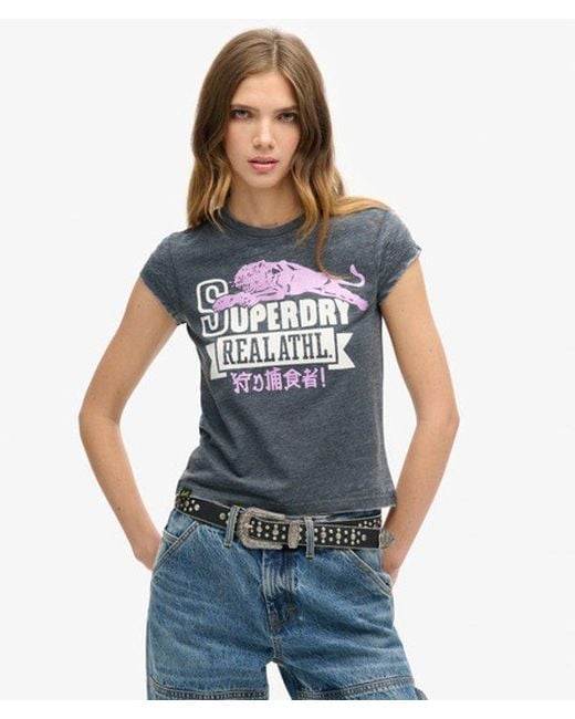 Superdry Blue & Co Varsity Burnout T-shirt