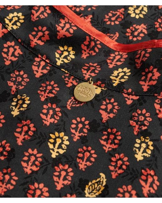 Superdry Red & Co Mandarin Jacquard Top