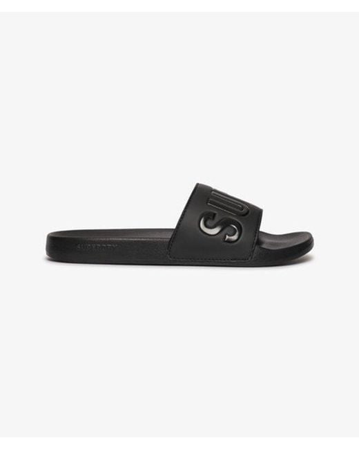 Superdry Black & Co Core Graphic Pool Sliders for men