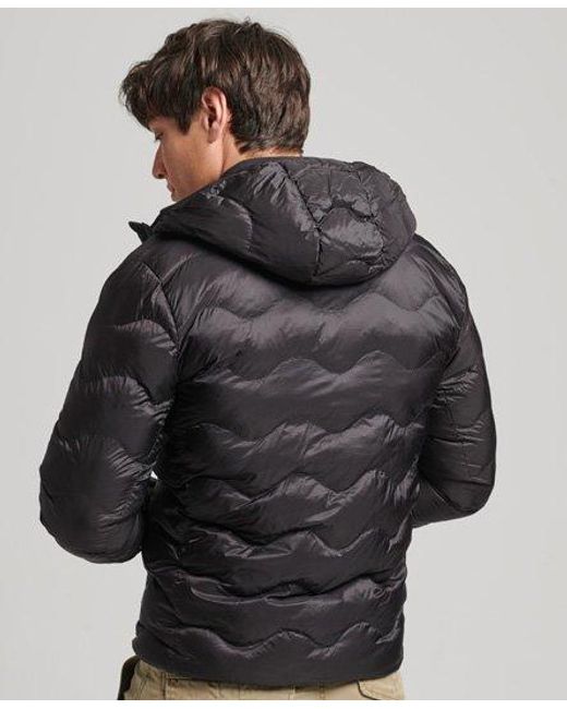 Superdry Gray Hooded Mid Layer Jacket Jet for men