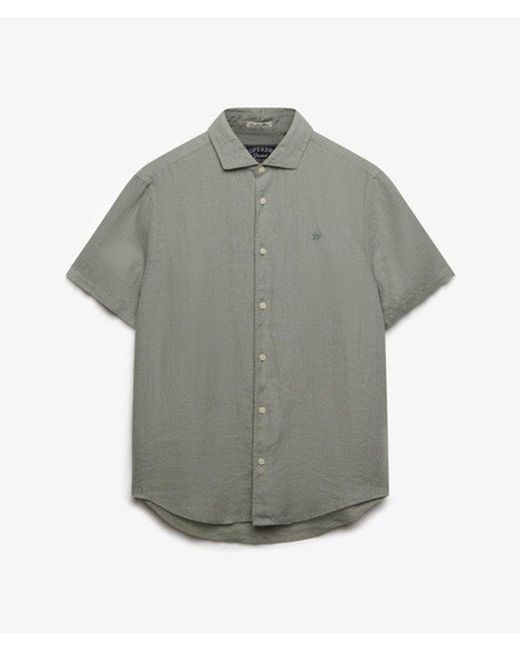 Superdry Gray & Co Riviera Short Sleeve Linen Shirt for men