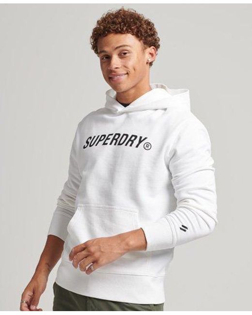 Superdry White Code Core Sport Hoodie Bright for men