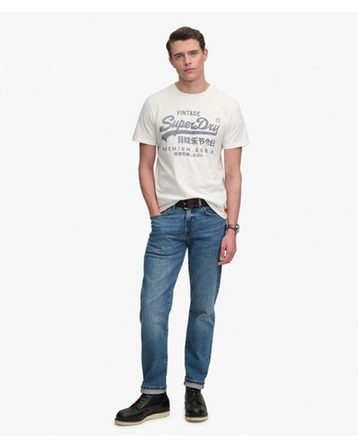 Superdry White Vintage Logo Classic T-Shirt for men