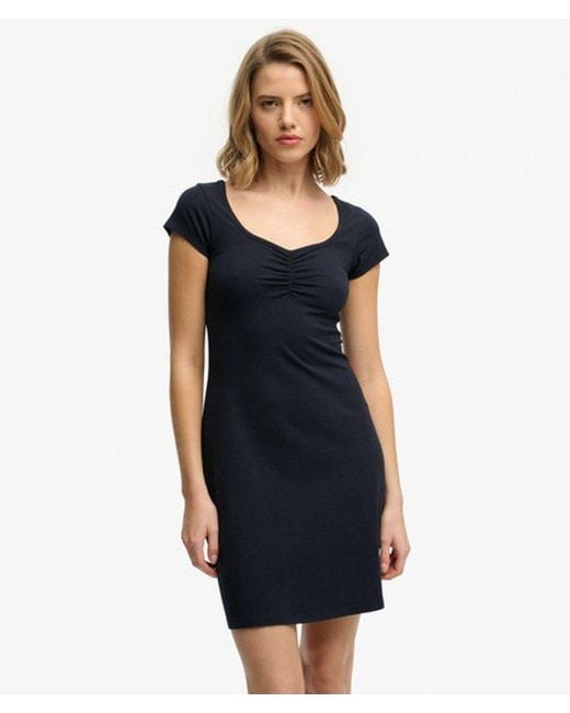 Superdry Blue Sweetheart Jersey Mini Dress