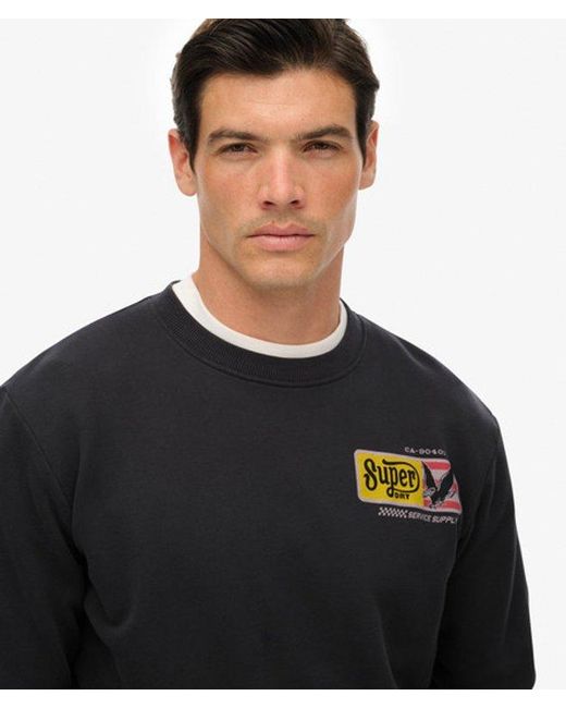 Superdry Black Service Supply Loose Sweatshirt for men