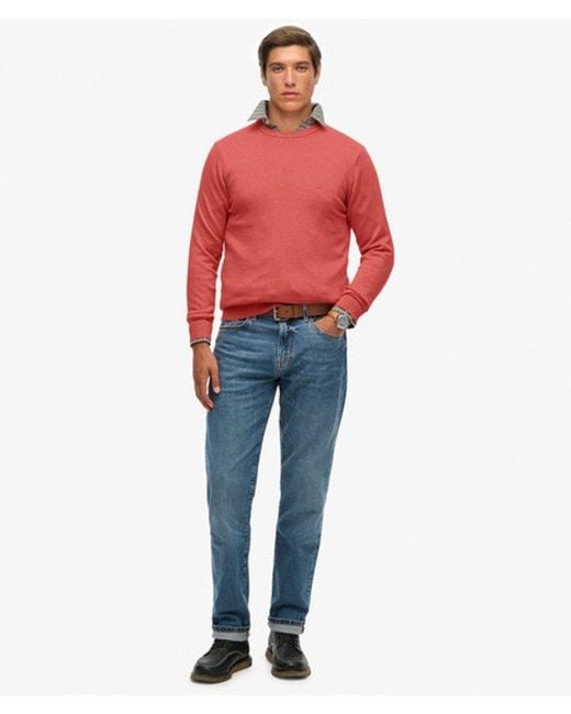 Superdry Red Essentials Cotton Jumper for men