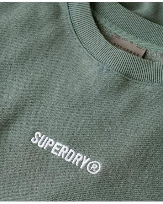 Superdry Gray Oversized Micro Logo Graphic Loose Crew Sweatshirt