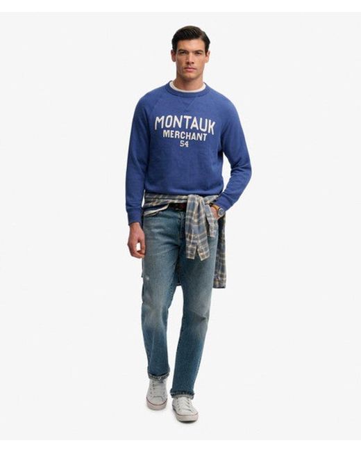 Superdry Blue & Co Merchant Vintage Applique Sweatshirt for men