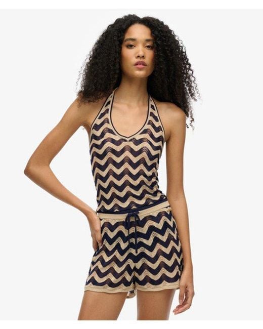 Superdry Black & Co Zigzag Knit Shorts