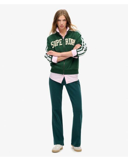 Superdry Green & Co Athletic Essentials Applique Loose Zip Track Top