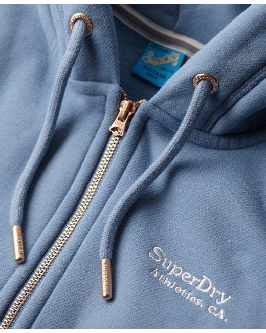 Superdry Essential Logo Zip Hoodie Blue