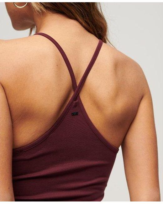 Superdry Red Strappy Back Racer Neck Mini Dress
