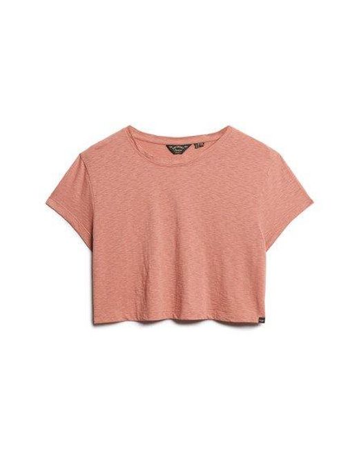 Superdry Pink Slouchy Cropped T-shirt
