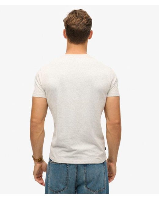 Superdry Essential T-shirt Van Biologisch Katoen Met V-hals En Logo in het White voor heren