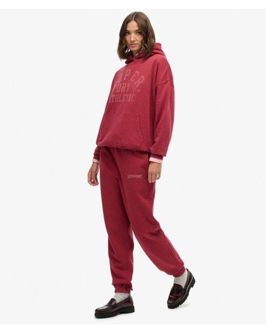 Superdry Red Athletic Essential Boyfriend Joggers