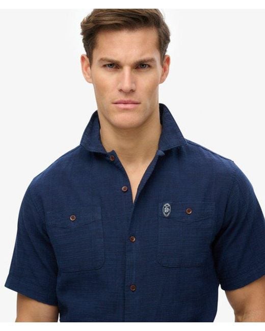 Superdry Blue & Co The Merchant Store - Short Sleeve Textured Shirt for men