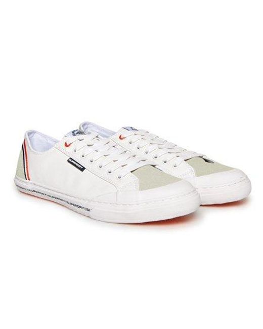 Superdry White Low Pro Retro Trainers Optic/Off for men