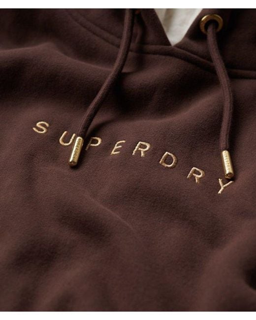 Superdry Brown Luxe Metallic Logo Hoodie Dress