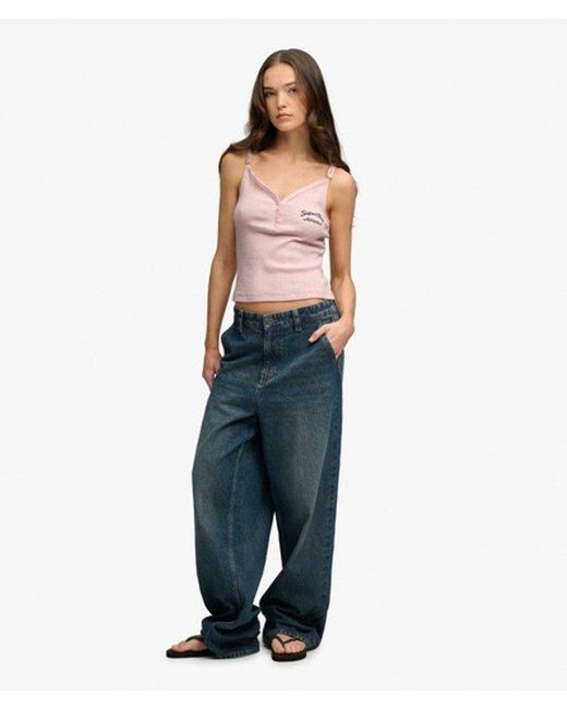 Femme Top À Bretelles Athletic Essentials Avec Boutons Taille Superdry en coloris Pink