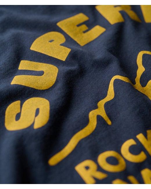 Superdry Blue Graphic Print Outdoor T-shirt for men
