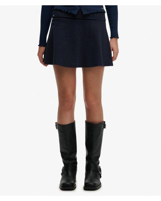 Superdry Blue Athletic Essentials Fold Over Skirt