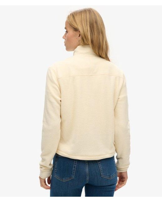 Superdry Natural & Co Polar Fleece Cropped Half Zip
