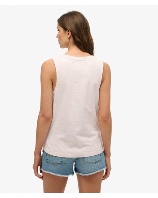 Superdry Red & Co Vintage Logo Neon Scoop Neck Tank