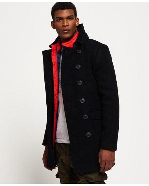 Superdry Remastered Bridge Coat in Black for Men | Lyst