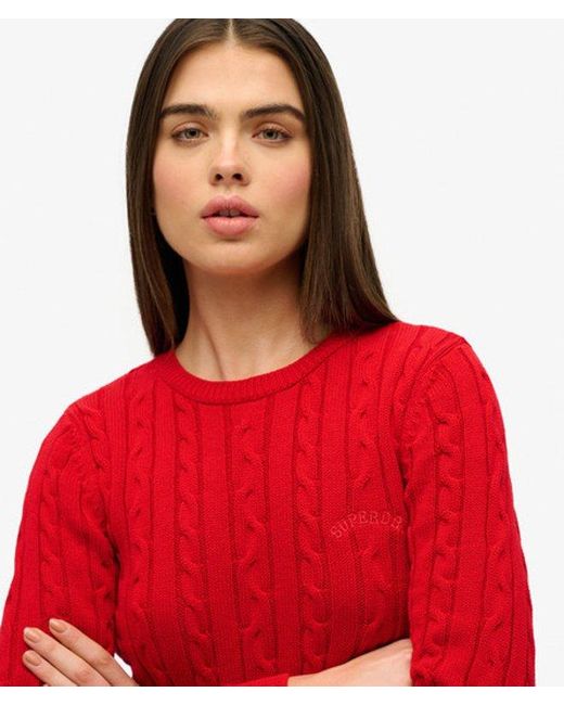 Superdry Red & Co Essentials Slim Cable Jumper