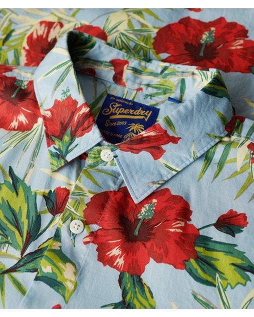 Superdry Red & Co Hawaiian Printed Shirt for men