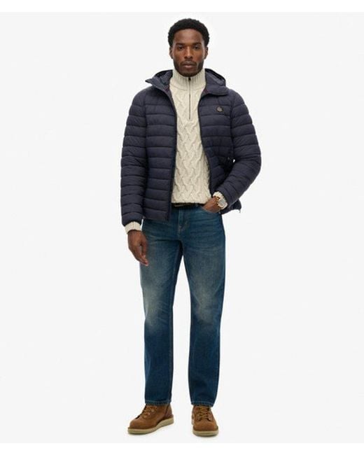 Superdry Blue Hooded Fuji Lite Jacket for men