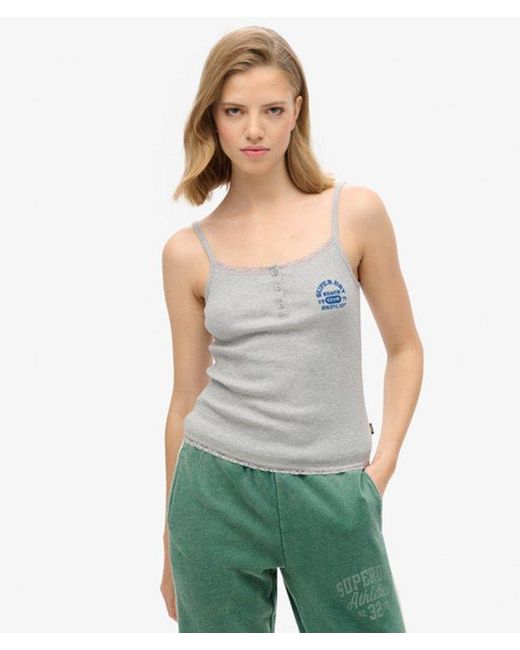 Athletic essentials button down cami top Superdry en coloris Green