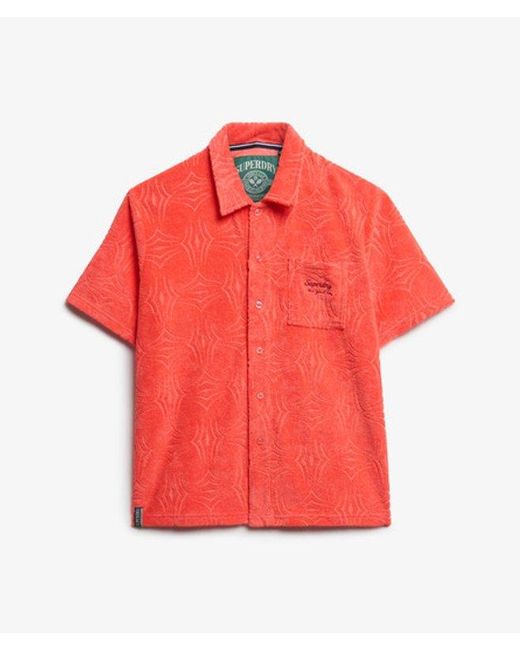 Superdry Red & Co Country Club Towelling Shirt