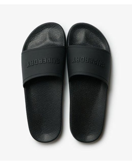 Superdry Black & Co Premium Graphic Pool Sliders for men