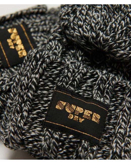 Superdry Black & Co Cable Knit Gloves