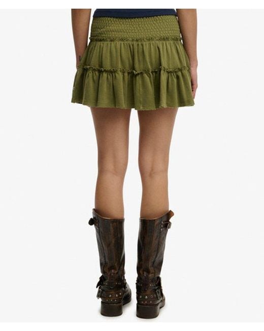 Superdry Green & Co Tiered Jersey Mini Skirt