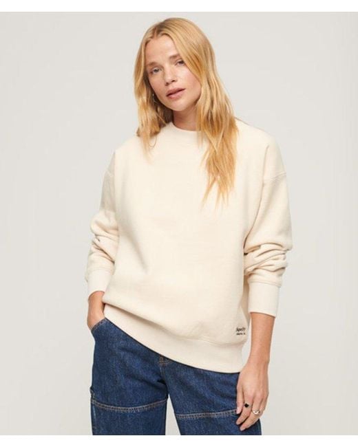 Superdry Essential Logo Sweatshirt Met Relaxed Fit in het Blue