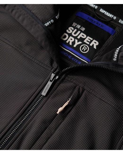 Superdry Black Classic Hooded Ripstop Trekker Jacket for men