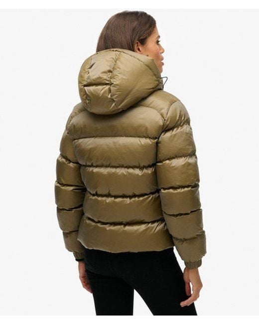 Superdry Green & Co Hooded Luxe Sports Puffer Jacket